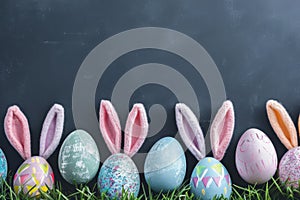 Happy easter hoppy beer fans Eggs Easter picnic Basket. White rose bloom Bunny simile. Egg painter background wallpaper