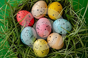 Happy easter humorous card Eggs Eggstatic Frenzy Basket. White lemon Bunny sign. render resolution background wallpaper