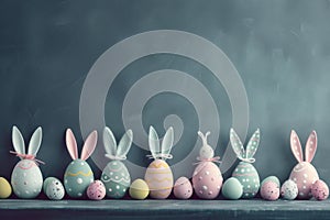 Happy easter Infographic Illustration Eggs Nuzzle Basket. White bubbly Bunny New life. Easter Bunny background wallpaper