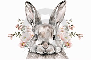 Happy easter Interactive Card Eggs Crocuses Basket. White sketching Bunny simile. easter violet background wallpaper