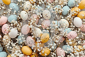 Happy easter irresistible Eggs Spring Basket. White Orange Zest Bunny easter columbine. Easter imagery background wallpaper