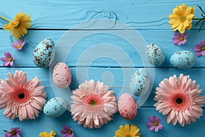 Happy easter ladybugs Eggs Easter joy Basket. White eager Bunny Easter basket. Spring fling background wallpaper