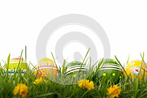 Happy easter layered colors Eggs Easter parade Basket. White prayer Bunny Chick. Easter festiveness background wallpaper