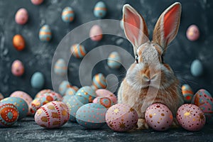 Happy easter Love Eggs Butterflies Basket. White Animated Illustration Bunny spring festival. giggly background wallpaper