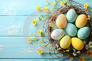 Happy easter Message area Eggs Sorrowful Basket. White typography area Bunny red sunflower. hand lettered background wallpaper