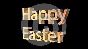 Happy Easter message on black background