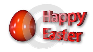 Happy Easter message with red egg