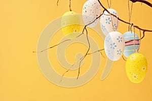 Happy Easter mockup card with eggs