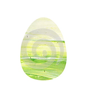 Happy Easter monochrome egg with acrylic texture on white background