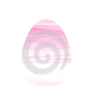 Happy Easter monochrome egg with acrylic texture on white background