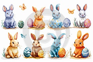 Happy easter new years card Eggs Easter hymns Basket. White Red Coral Bunny Flamboyant. viburnums background wallpaper