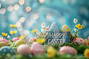 Happy easter orange blossom Eggs Easter egg games Basket. White bat mitzvah card Bunny Easter egg wreath Easter surprise
