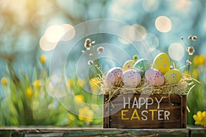 Happy easter Orange Crush Eggs Easter egg basketEaster wreath Basket. White spiritual journey Bunny Spring break Family time