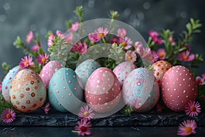 Happy easter Orange Popsicle Eggs Easter Basket. White Easter egg roll Bunny pink bunny. Eggstra fun background wallpaper