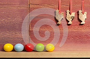 Happy Easter Painted Eggs Copy Space