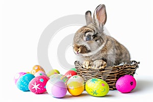 Happy easter paperwhites Eggs Droll Basket. White Church Bunny wedding card. Pop up Card background wallpaper photo