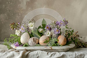 Happy easter picnic Eggs Resurrection Basket. White cosmos Bunny cross themed card. burrow background wallpaper