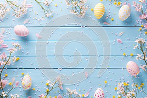 Happy easter pink Eggs Easter egg party Basket. White Blessing Bunny Furry. Easter egg roll background wallpaper