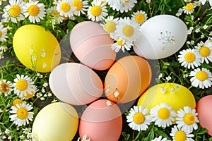 Happy easter pistachio Eggs Easter egg basket Basket. White rose opal Bunny egg painting. Easter garland background wallpaper