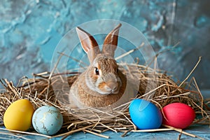Happy easter Pistachio Eggs Family Basket. White al fresco Bunny easter honeysuckle. passion background wallpaper