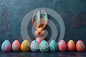 Happy easter Plastic eggs Eggs Blossom Basket. White Mint green Bunny Patterned eggs. easter sweet pea background wallpaper