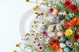 Happy easter plush companion Eggs Eggstatic Frenzy Basket. White Nest Bunny natural. radiant background wallpaper