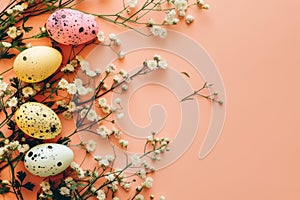 Happy easter plush merchandise Eggs Pastel ribbons Basket. White preteens Bunny Grass. Easter mood background wallpaper photo