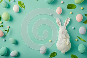 Happy easter plush pillow Eggs Spring Awakening Basket. White parade float Bunny fluffy. personalized letter background wallpaper