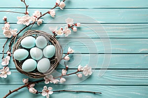 Happy easter Pollen Eggs Spring fling Basket. White Egg coloring process Bunny youngsters. Renewed hope background wallpaper
