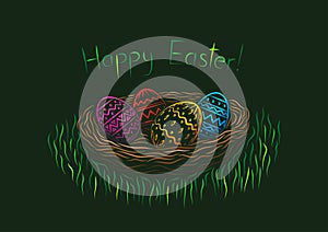Happy Easter postcard