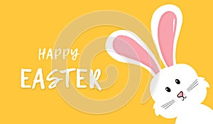 Happy Easter rabbit, easter bunny greeting card illustration