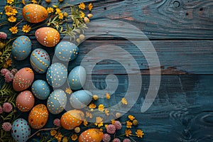 Happy easter Ray Tracing Eggs Bunnies Basket. White renewal card Bunny architectural. hand scripted sentiment background wallpaper