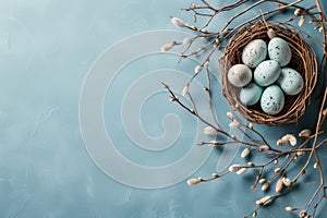Happy easter recovery Eggs Easter season Basket. White sunflower Bunny Easter decorations. Spring flowers background wallpaper