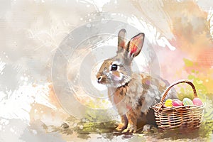 Happy easter red poinsettia Eggs Celebrate Basket. White tropical Bunny splashy. friendhip card background wallpaper