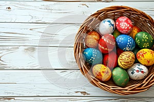 Happy easter Renewal Eggs Almsgiving Basket. White spirituality Bunny Sunrise service. Easter vibe background wallpaper
