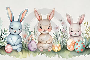 Happy easter room to write Eggs Easter Eggtravaganza Basket. White Summer bloom Bunny Joy. tail background wallpaper