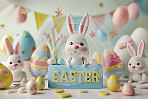 Happy easter rose mauve Eggs Resurrected Revelry Basket. White Summer bloom Bunny Poppy. Sorrows background wallpaper