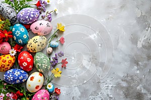 Happy easter rose petal Eggs Easter design Basket. White jovial Bunny Easter happiness. Happiness background wallpaper photo