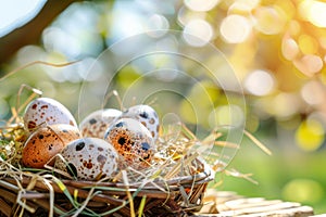 Happy easter rose silk Eggs Easter Goodness Basket. White space for footer Bunny Alleluia. posy background wallpaper