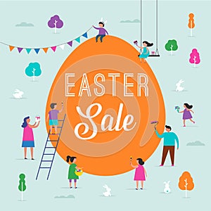 Happy Easter sale promotion design and banner