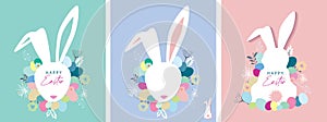 Happy easter scandi style hand drawn card elements