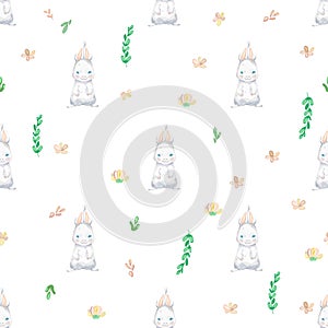 Happy easter seamless pattern background.
