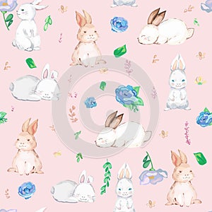 Happy easter seamless pattern background.