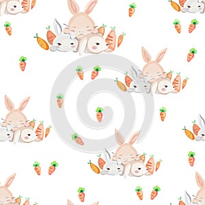 Happy easter seamless pattern background.