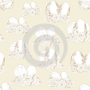 Happy easter seamless pattern background.