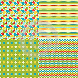 Happy Easter set of seamless patterns