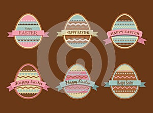 Happy Easter - set of stylish eggs icons