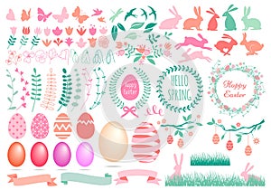 Happy Easter set, vector