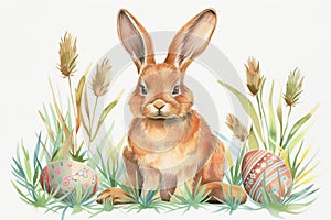 Happy easter shading Eggs Camouflaged Eggs Basket. White rebirth Bunny chirping. easter verbena background wallpaper