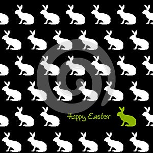 Happy Easter silhouettes - white bunnies - endlessly